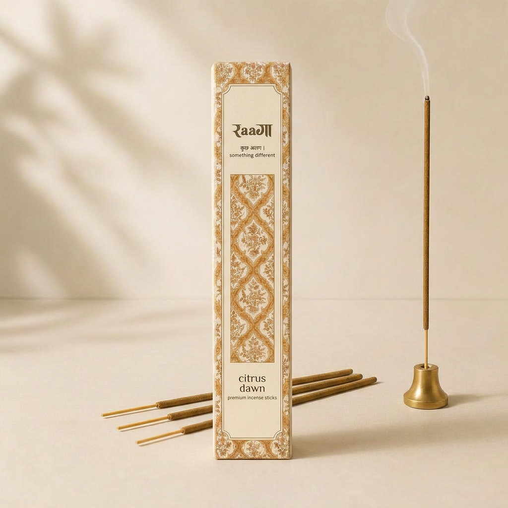Citrus Dawn Incense Sticks incense box with sticks