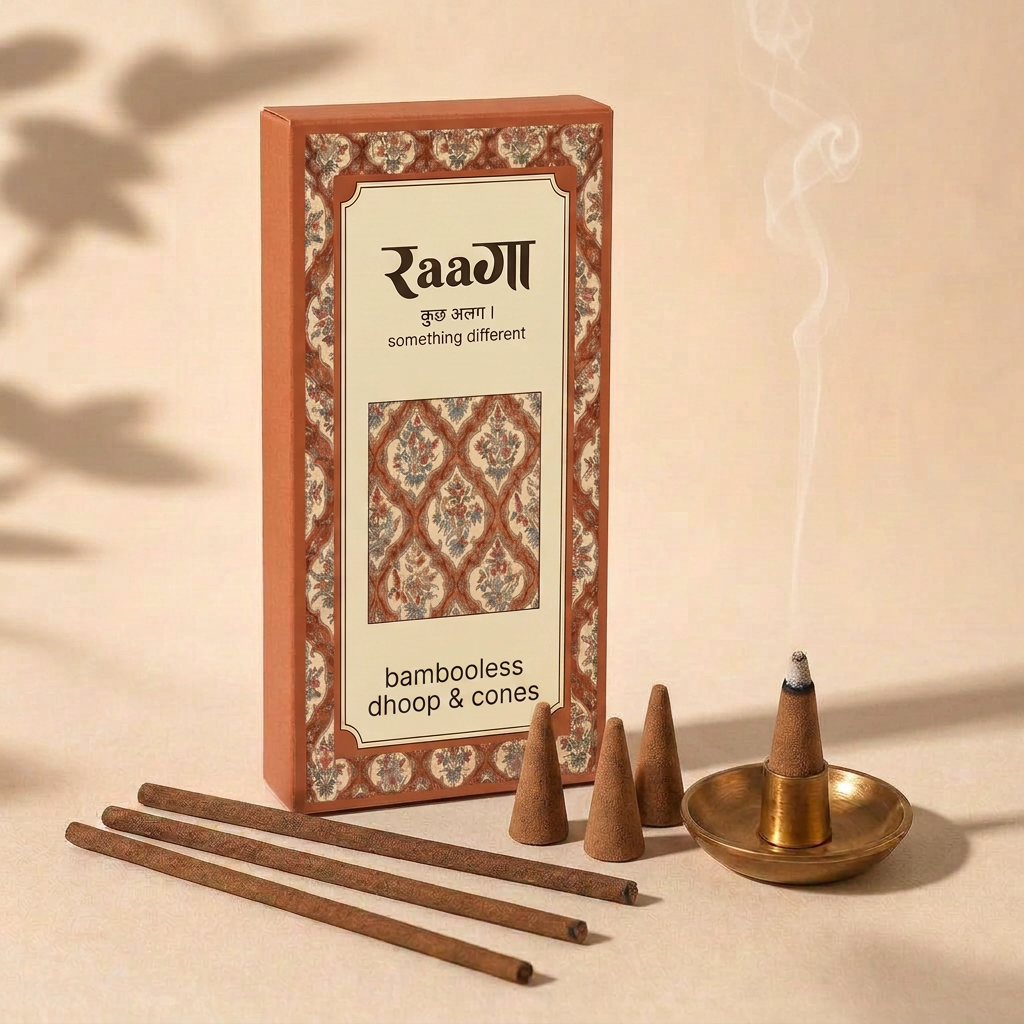 Ember Sandal Bambooless Dhoop & Cones incense box with sticks